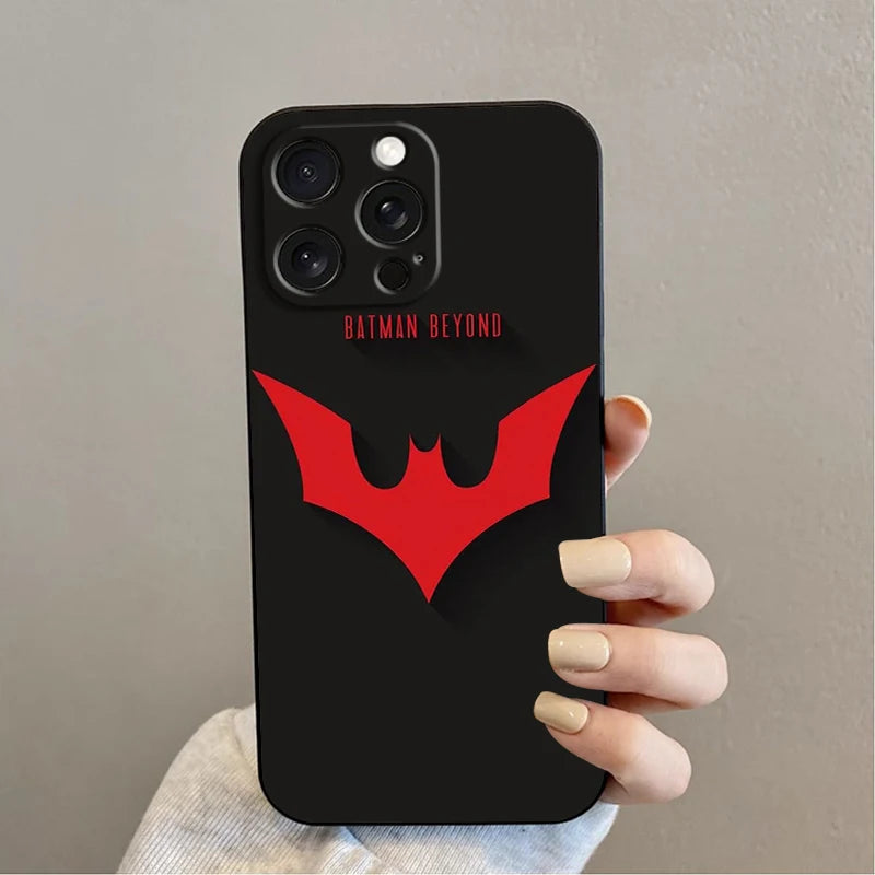 Super-mans B-Batmans Logo For iPhone 15 14 13 12 11 XS XR X 8 7 SE Pro Max Plus Mini Black Soft Phone Case