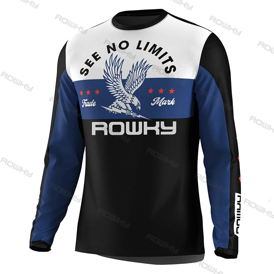 ROWKY Motorcycles Racing T-shirt Mtb Jersey Downhill Camiseta De Motocross Enduro Maillot Hombre Cycling Jersey Men Bike Shirts