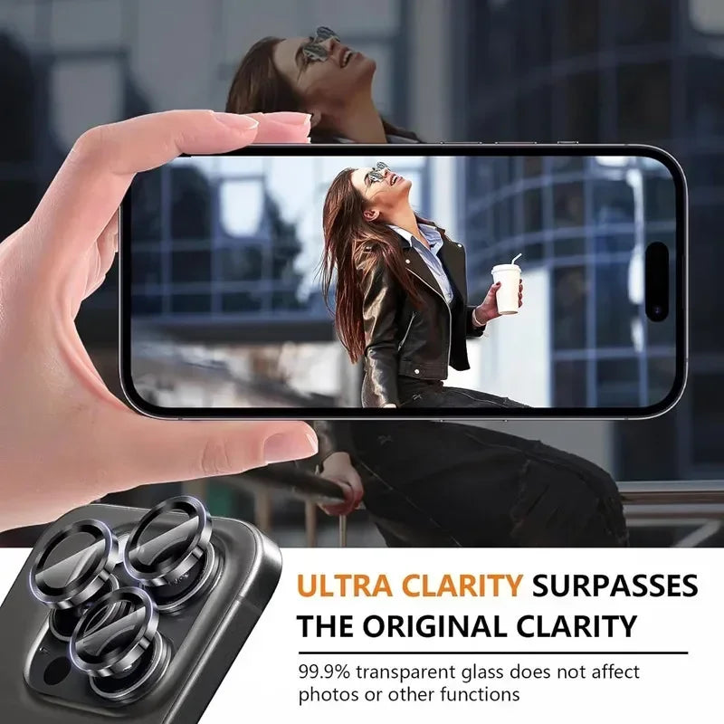 3Pcs Metal Lens Protector Glass for IPhone 16 13 12 11 14 15 Pro Max Mini Back Camera Lens Protection for IPhone 14 15 16 Plus