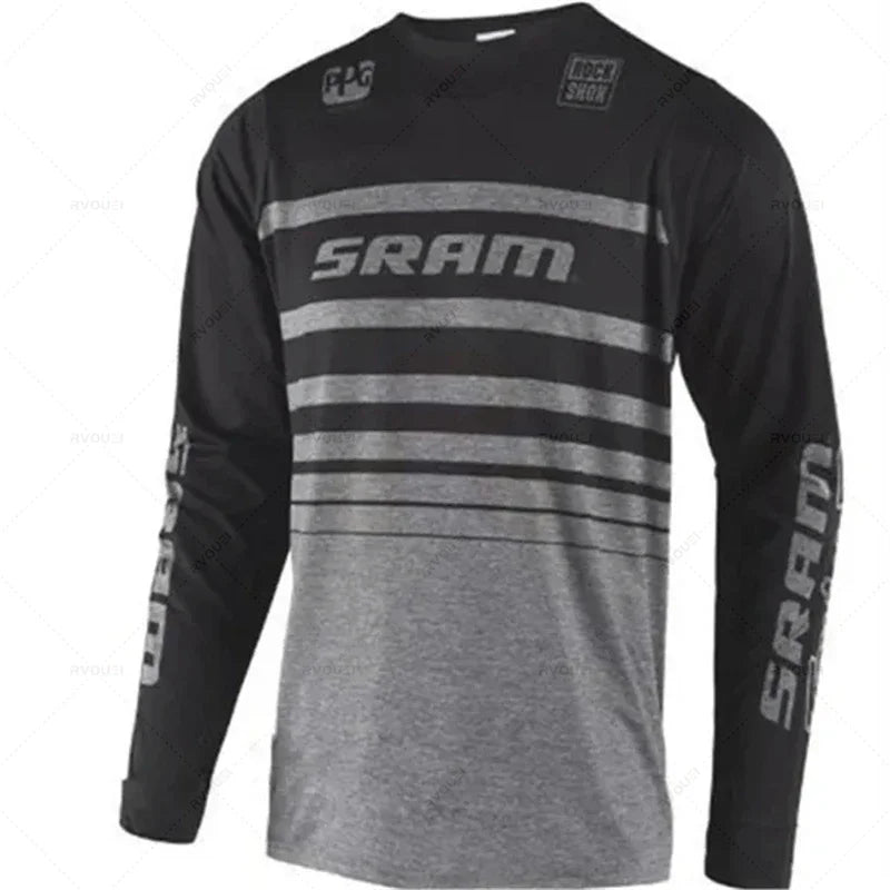 New Sram Downhill Jersey Man MTB Wear Summer Maillot Ciclismo Hombre DH MTB MX Motocross Jersey Off Road Mountain Enduro T-Shirt
