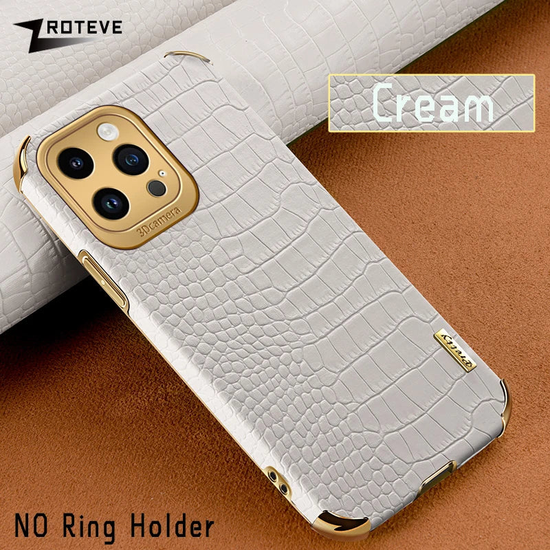 For iPhone 16 e 16e 15 14 13 12 11 Pro Max Zroteve Crocodile Leather Plating Silicone Cover For iPhone16 Plus iPhone13 Mini Case
