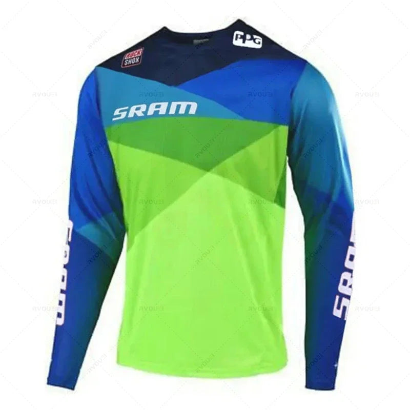 New Sram Downhill Jersey Man MTB Wear Summer Maillot Ciclismo Hombre DH MTB MX Motocross Jersey Off Road Mountain Enduro T-Shirt