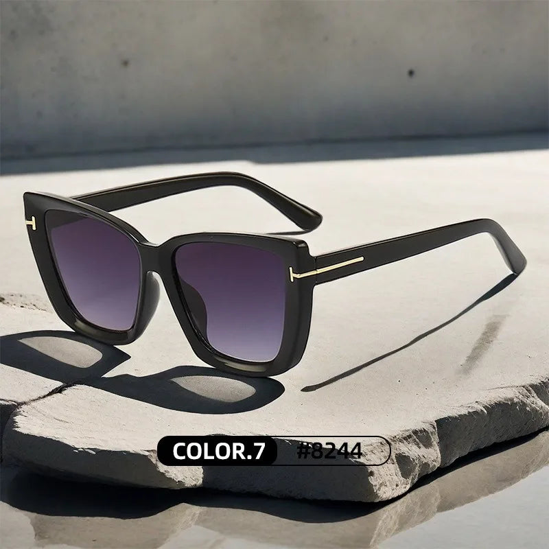 Brand Designer Cat Eye Sunglasses W omen Vintage 2025 High Quality Sun Glasses Fashion Big Frame Cool Sexy Female Oculos