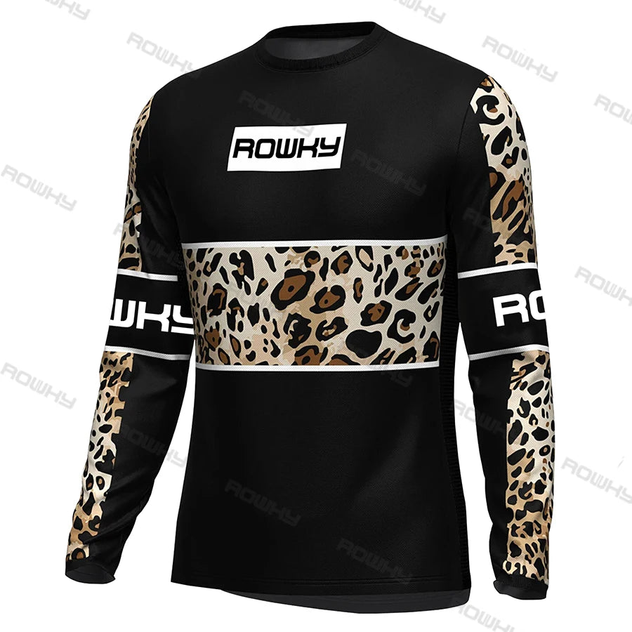 ROWKY Motorcycles Racing T-shirt Mtb Jersey Downhill Camiseta De Motocross Enduro Maillot Hombre Cycling Jersey Men Bike Shirts