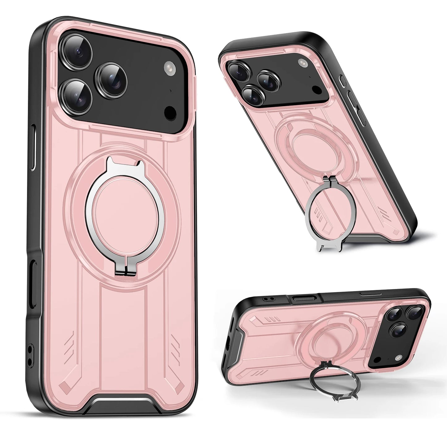 360° Rotate Stand Magnetic Phone Case for IPhone 17 Air 16e 16 15 14 13 12 11 Pro Max Plus Magsafe Wireless Charge Armor Cover
