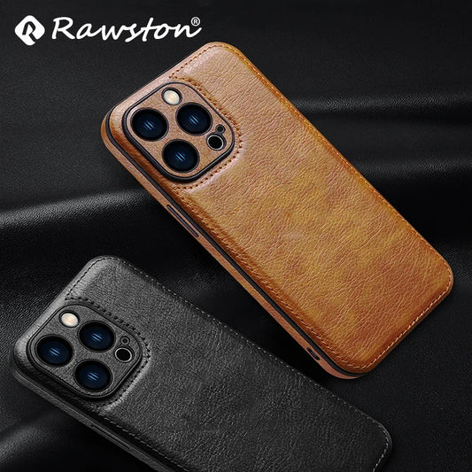 Soft Leather Case for iPhone 15 14 13 12 11 16 Pro Max XR XS Max 7 8 Plus Ultra Thin Lens Protection iphone16 16Pro Cover Coque - ST Superstore