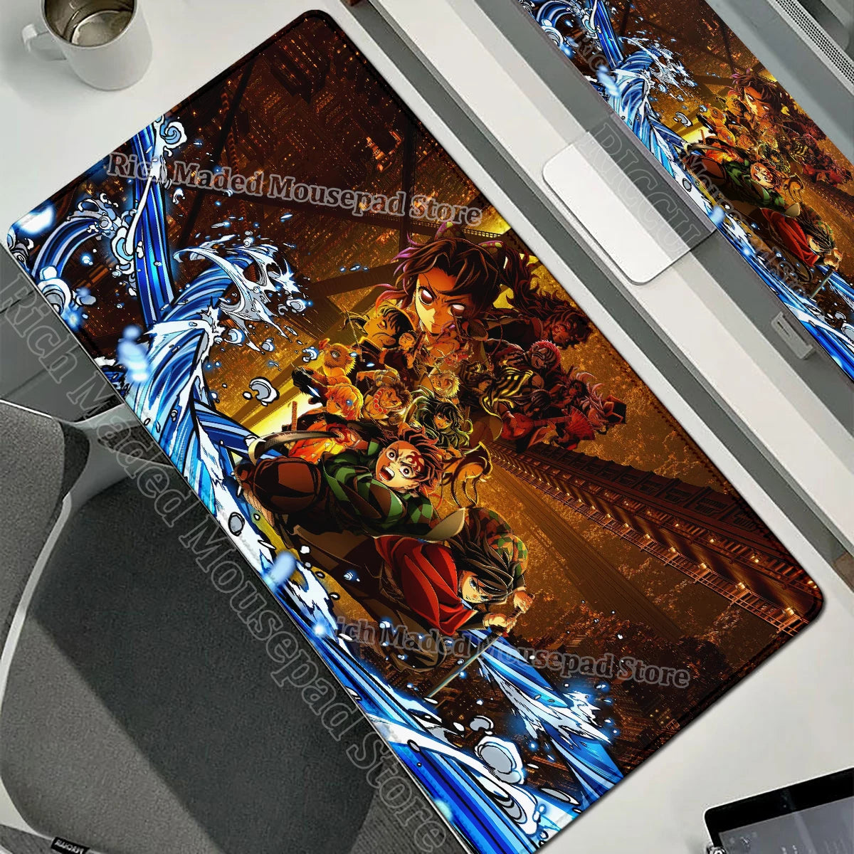 Anime Large Mouse Pad Demon Slayer Mousepad PC XXL Table Mat Office Accessories Laptop Extended Deskmat Rubber Lockedge Mousemat
