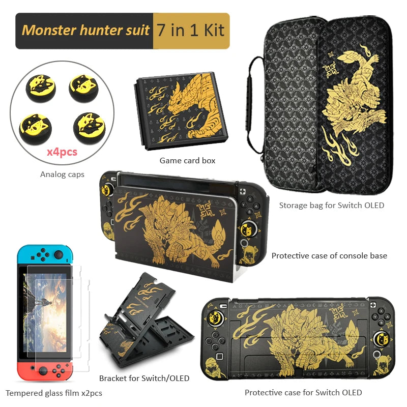 Monster Hunter Storage Bag for NS Switch OLED Carrying Case Protective Shell  for NS Switch OLED Game Accessories
