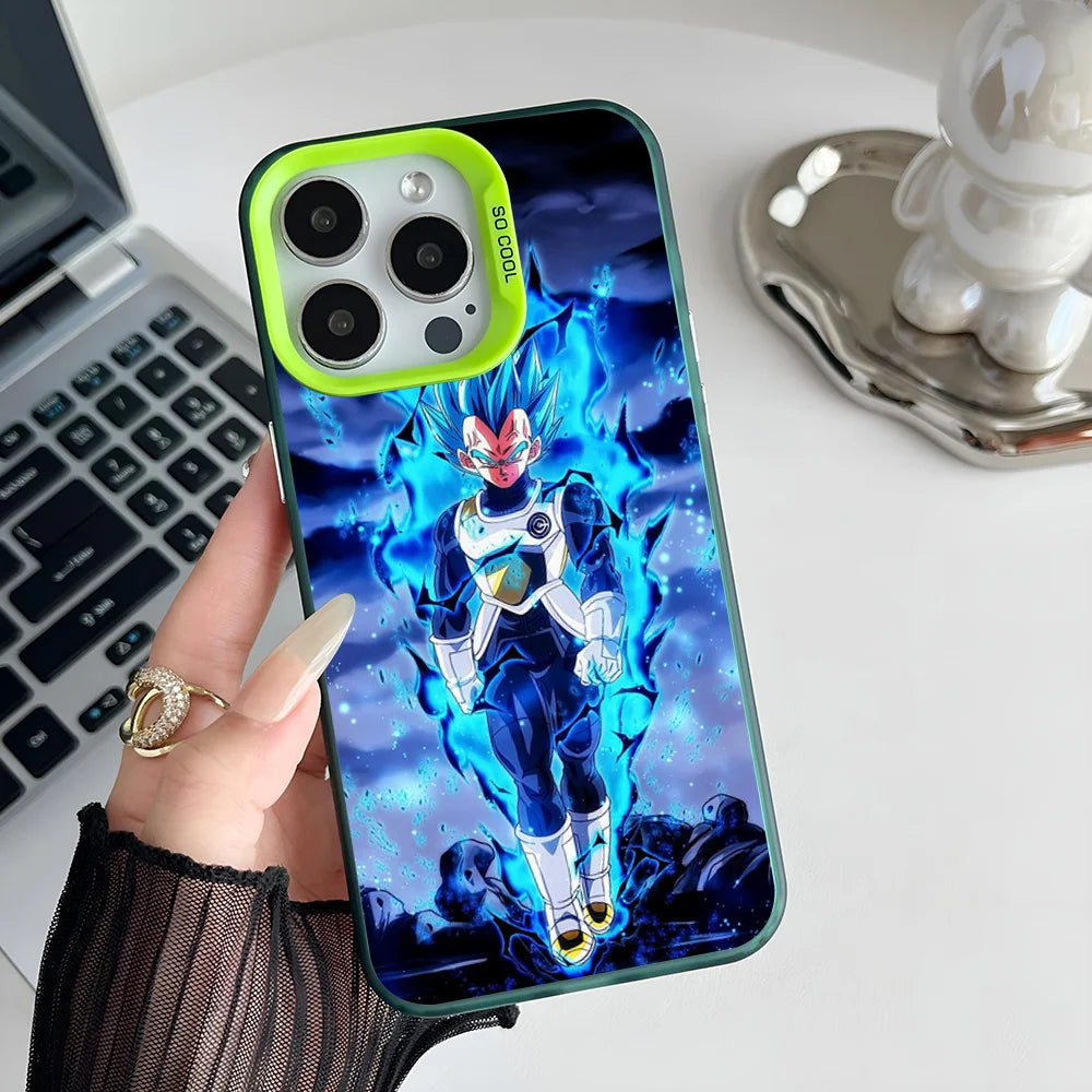 Anime V-VegetaS Phone Case IMD Color Silver Shell For IPhone 16 15 14 13 12 11 Pro Max Plus