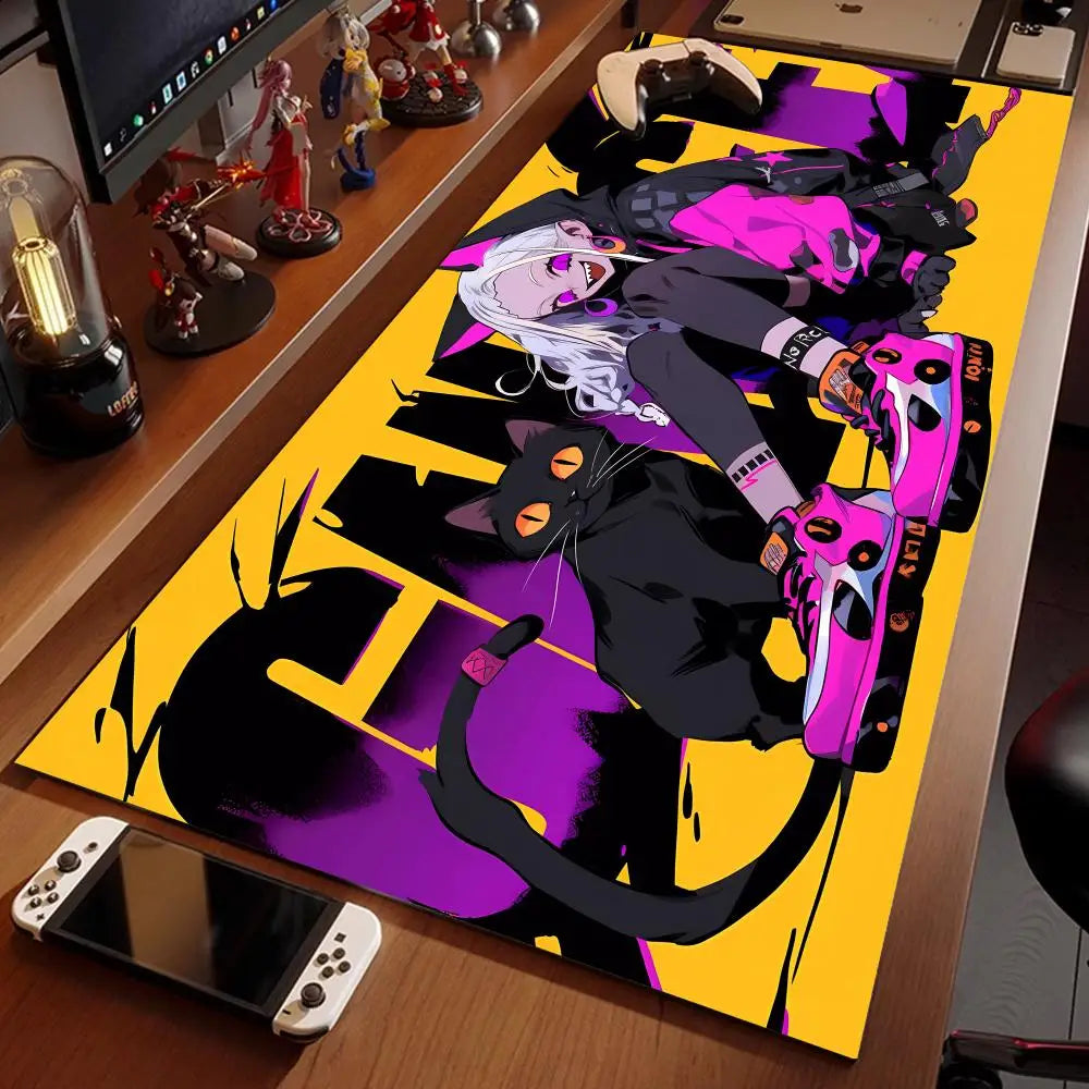 black cat girls Mouse Pad XXL Gaming Accessories Office Gamer Keyboard Desk Mat Non-Slip Laptop Notebook rubber kawaii Mousepad