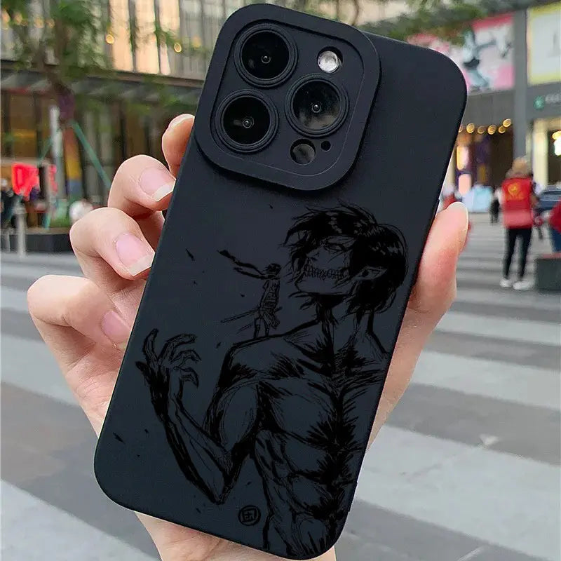 Hot Anime Attack On Titan Phone Case For iPhone 16 15 14 13 12 11 Mini Pro Max X XR XSMax 8 7 6 6S Plus Soft Silicone Back Cover