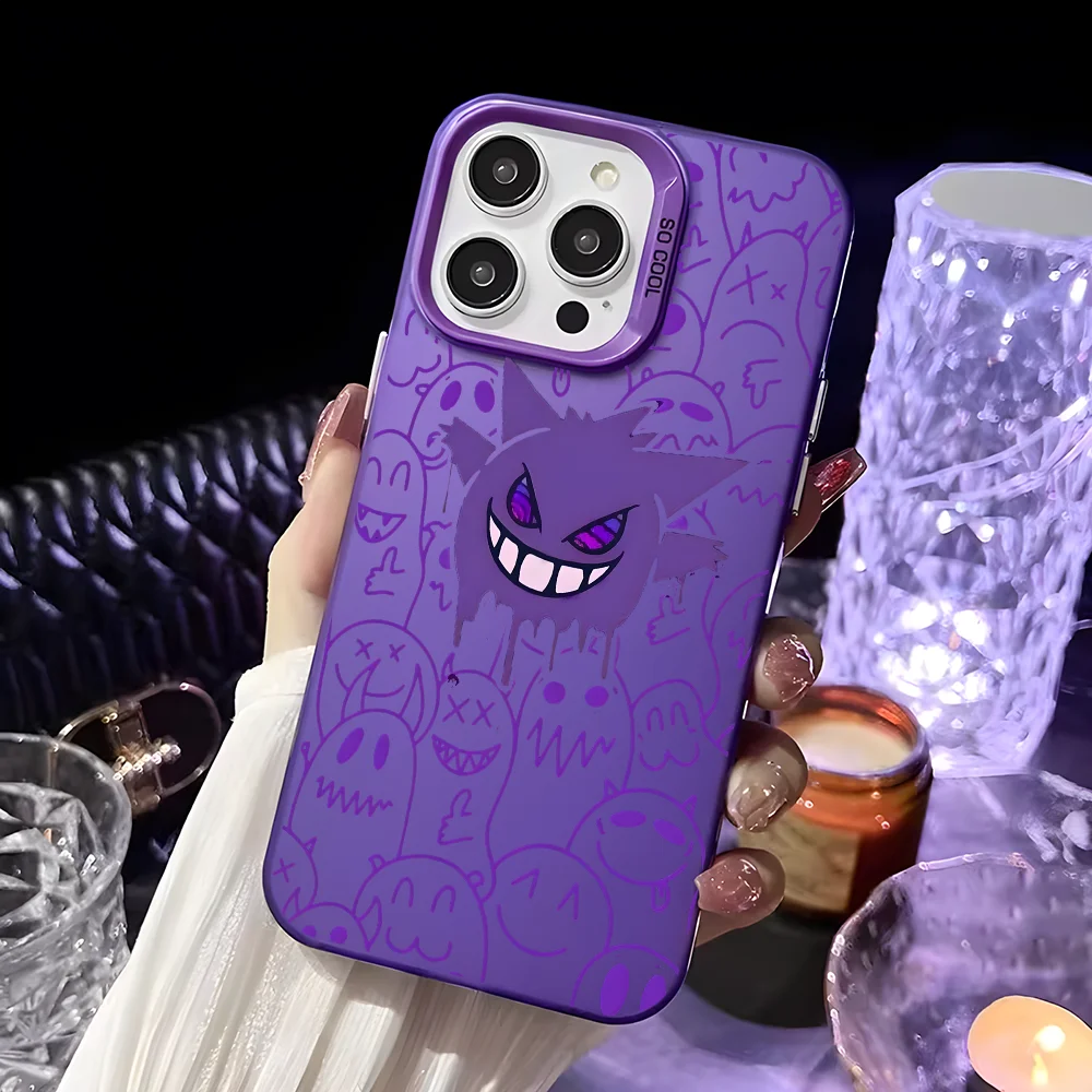 Anime Gengar Cartoon Phone Case For iPhone 16 15 14 13 12 11 Pro Max White Ultra-thin Soft Candy Abrazine Funda