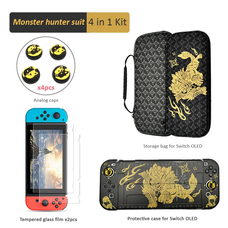Monster Hunter Storage Bag for NS Switch OLED Carrying Case Protective Shell  for NS Switch OLED Game Accessories