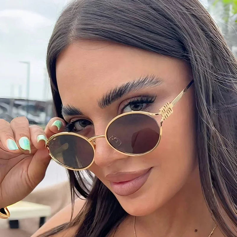 Fashion Small Sunglasses Brand Designer Metal Woman Outdoor Travel Holidays Eyeglasses UV Protection Man Shades Sale