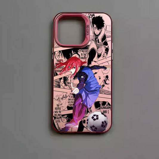 B-BLUE LOCKS H-Hyoma Chigiri Phone Case For IPhone 16 15 14 13 12 11 Pro Max Black Matte Multicolor Laser Metallic Aurora Funda