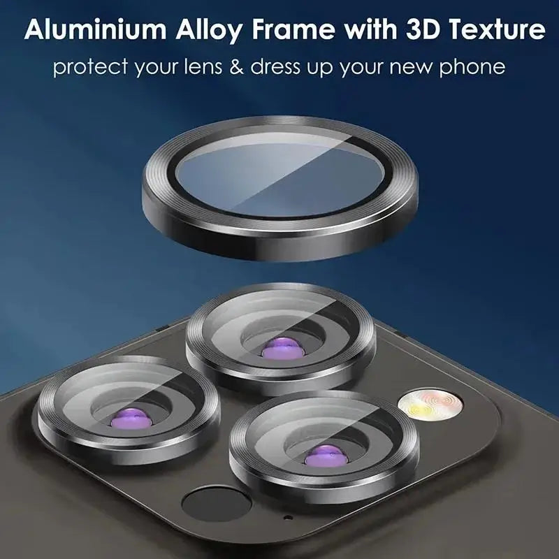 Lens Tempered Glass Protector For IPhone 16 15 14 Plus For 13 Mini For IP 13 14 15 16 Pro Max on Lens Cover Film Black Silvery