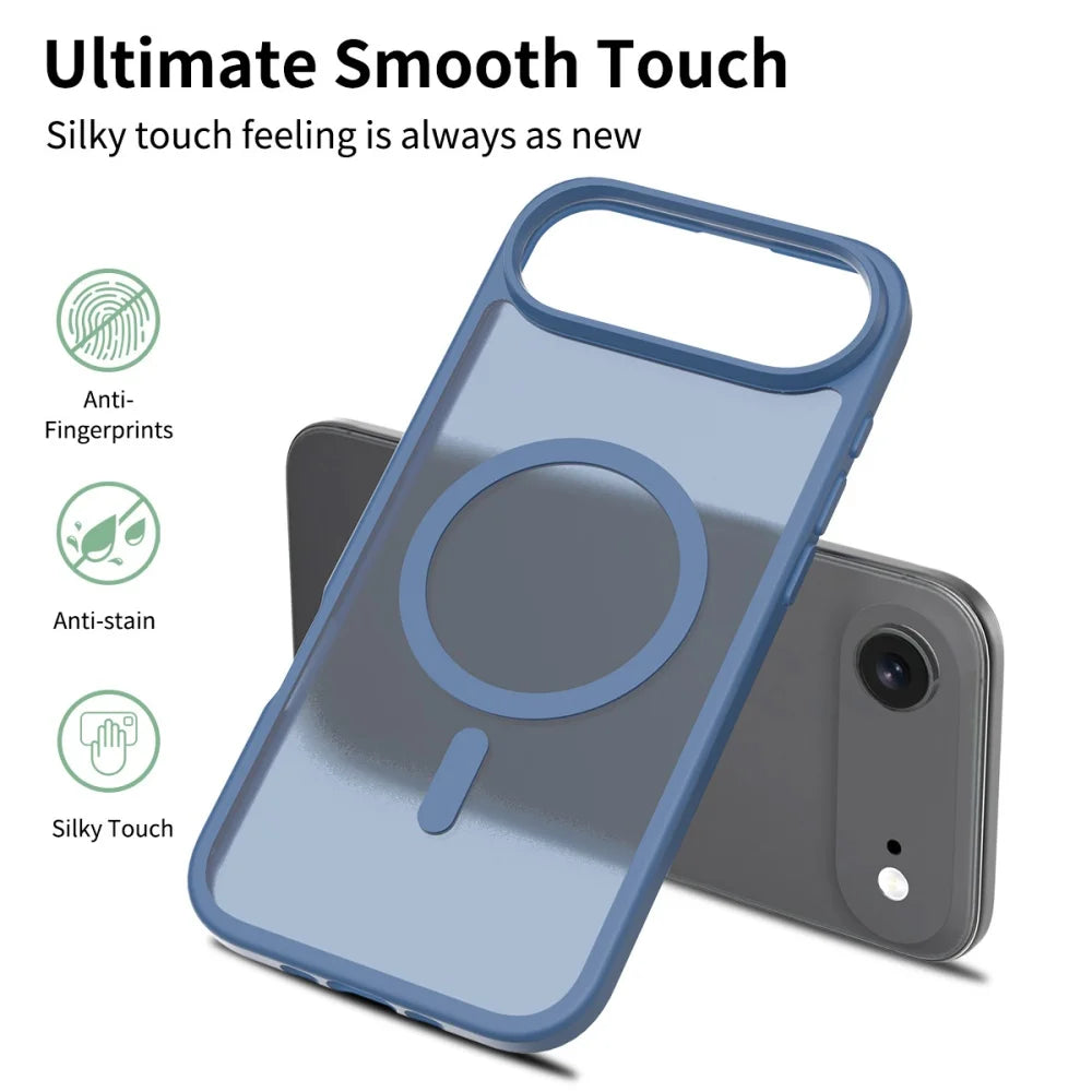 Matte For Magsafe Magnetic Case For iPhone 17 Air 16 15 14 13 12 11 Pro Max Plus SE4 16e Mini Wireless Charge Hard Armor Cover