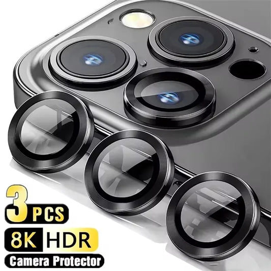 3Pcs Metal Lens Protector Glass for IPhone 16 13 12 11 14 15 Pro Max Mini Back Camera Lens Protection for IPhone 14 15 16 Plus - ST Superstore
