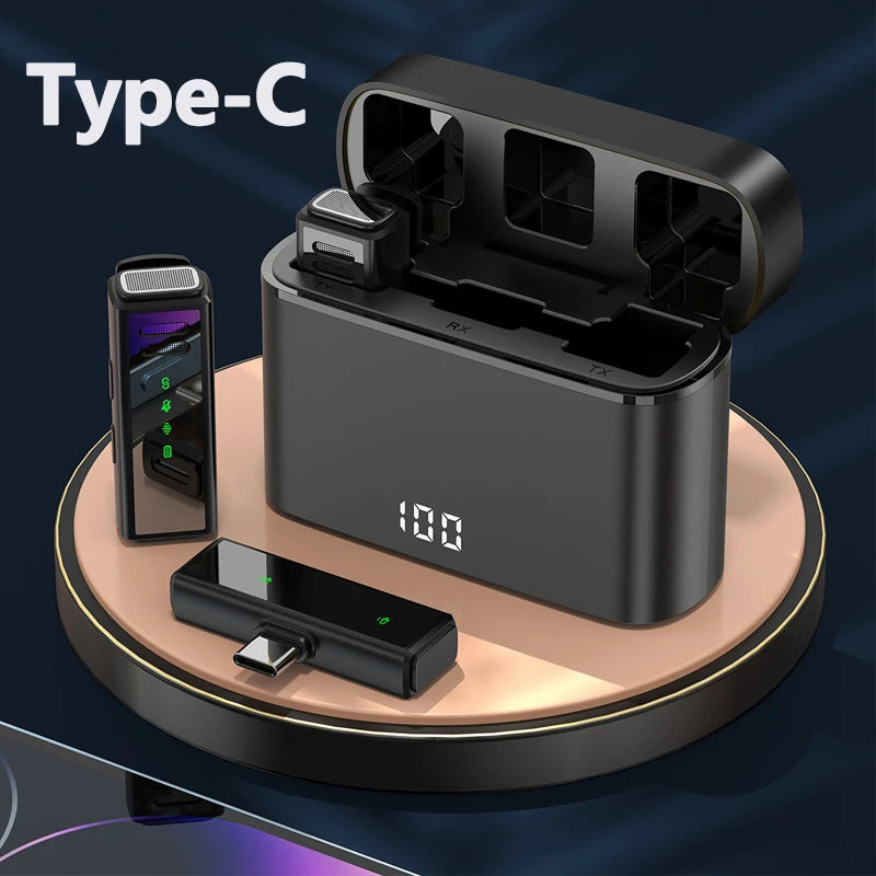 ST Superstore Type-C lavalier mic for interviews and live streaming with charging case and compact wireless design