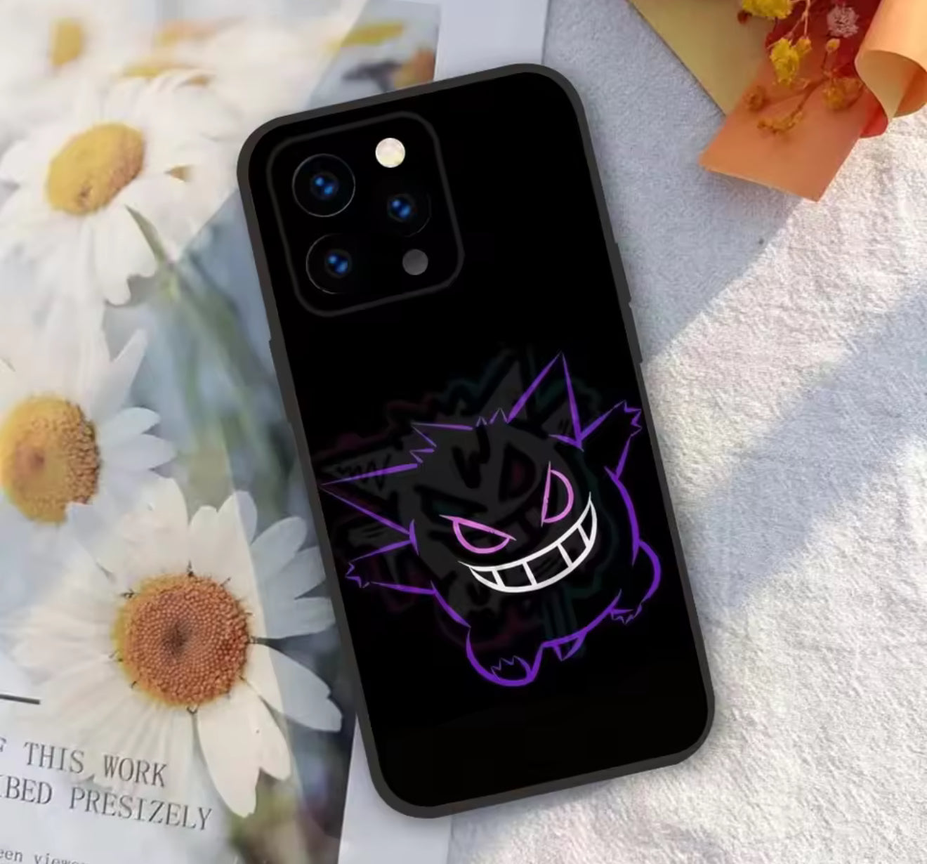 Miniso Pokemon Gengar Phone Case For 11 12 13 14 15 16Pro Max mini Plus strong magnetic attraction