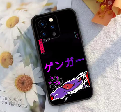 Miniso Pokemon Gengar Phone Case For 11 12 13 14 15 16Pro Max mini Plus strong magnetic attraction