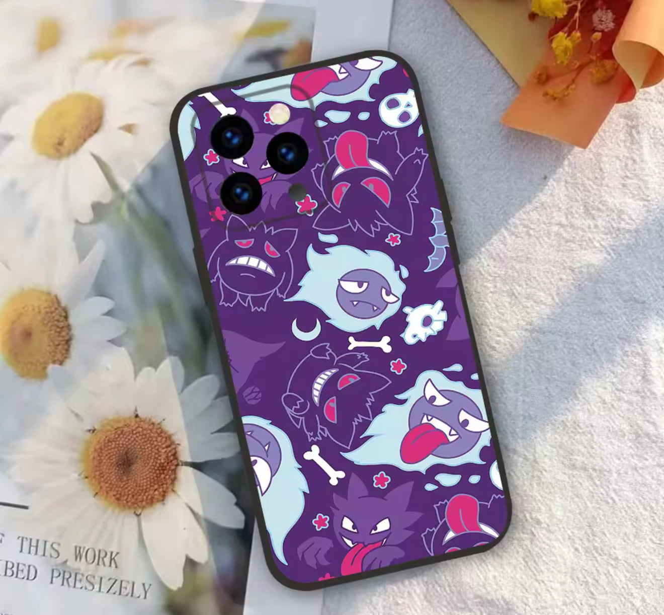 Miniso Pokemon Gengar Phone Case For 11 12 13 14 15 16Pro Max mini Plus strong magnetic attraction