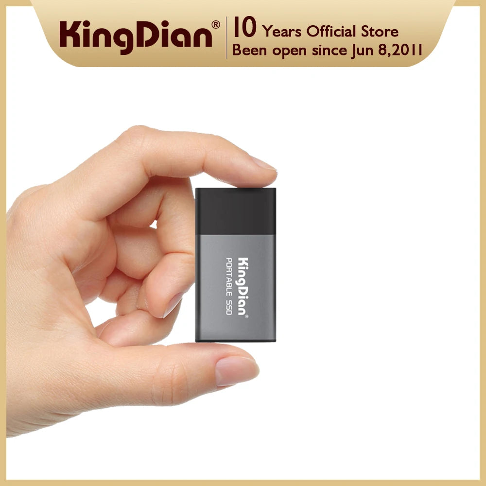 Kingdian Portable SSD Type-C TO USB3.0 AHCI Protocol 400MB/S External Solid State Drive 120GB/250GB