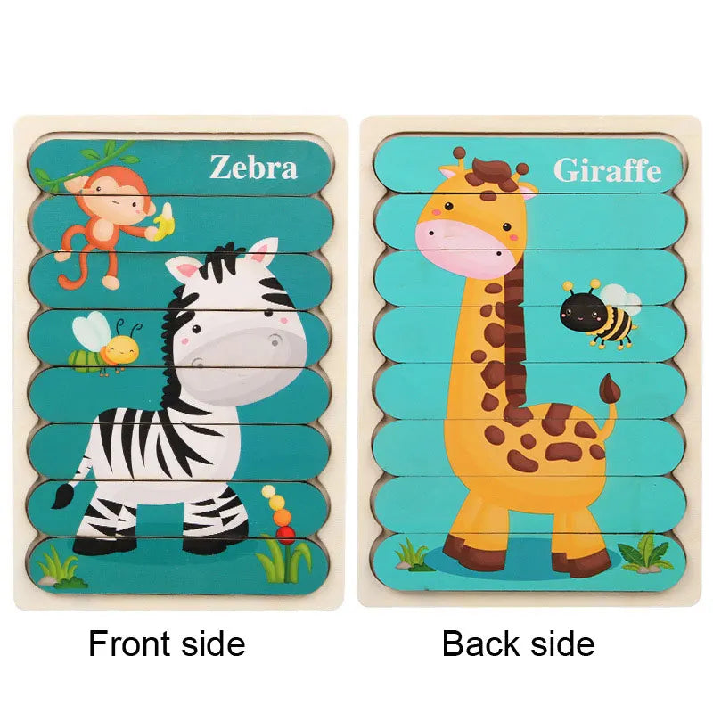 Kids Wooden Toys Intelligence Develop Montessori Toys Stacking Kids 3D Wooden Puzzle Educational Toys For Children New Year Gift