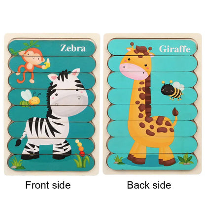 Kids Wooden Toys Intelligence Develop Montessori Toys Stacking Kids 3D Wooden Puzzle Educational Toys For Children New Year Gift