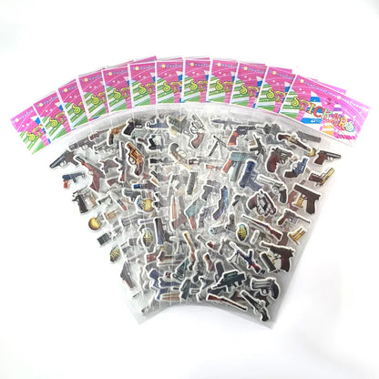 12 Sheets/Set Engineering Vehicle Excavator Cars Cartoon Bubble Sticker for Kids Boys Scrapbooking Cognitive Educational Toys