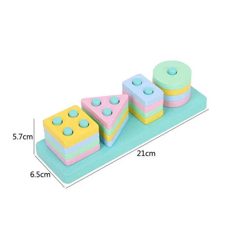 Kids Wooden Toys Intelligence Develop Montessori Toys Stacking Kids 3D Wooden Puzzle Educational Toys For Children New Year Gift