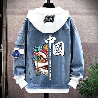 Spring New Arrival Fashion Chinese Style Chinese Fad Xingshi Couple Clothes Teen Coat Thin Hoodie Men - ST Superstore
