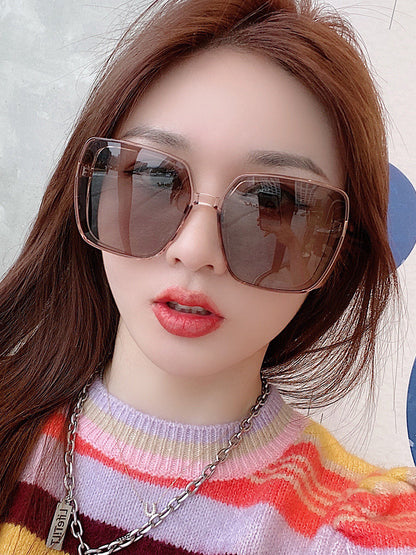 2025 New Sunglasses Female Fancy Internet Celebrity Polarized UV Protection to Make Big Face Thin-Looked Summer Driving Sunglasses