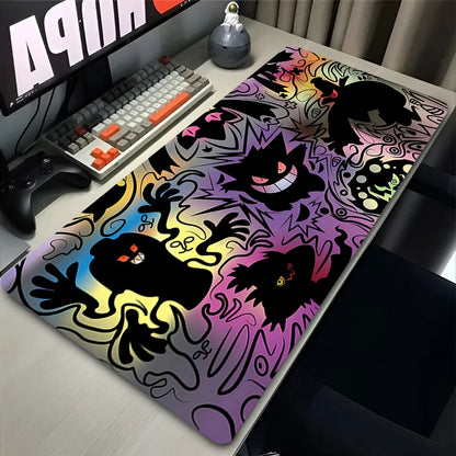 Colorful Gaming Keyboard Rug Laptop Japan Cool Anime Mouse Pad XXL Black P-pokemon Desk Mat PC G-gengar Gamer Cabinet Mousepad - ST Superstore