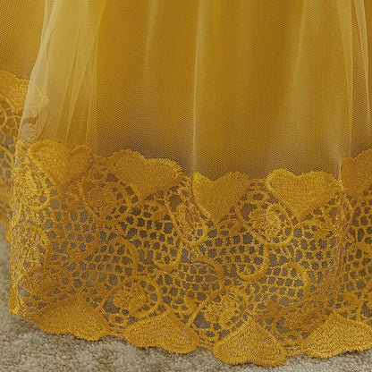 Toddler Flower Baby Wedding Princess Girls Dress Elegant Tulle Bridesmaids 1st Birthday Party Dresses Baby Bow Baptism Costumes - ST Superstore