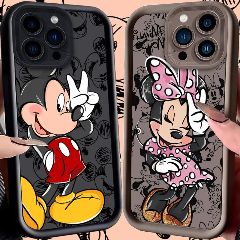 Cartoon Case for iPhone 15 14 13 12 Mini 11 Pro Max XS X XR 8 7 6S 6 Plus SE 2020 Liquid Silicone Shockproof Cover