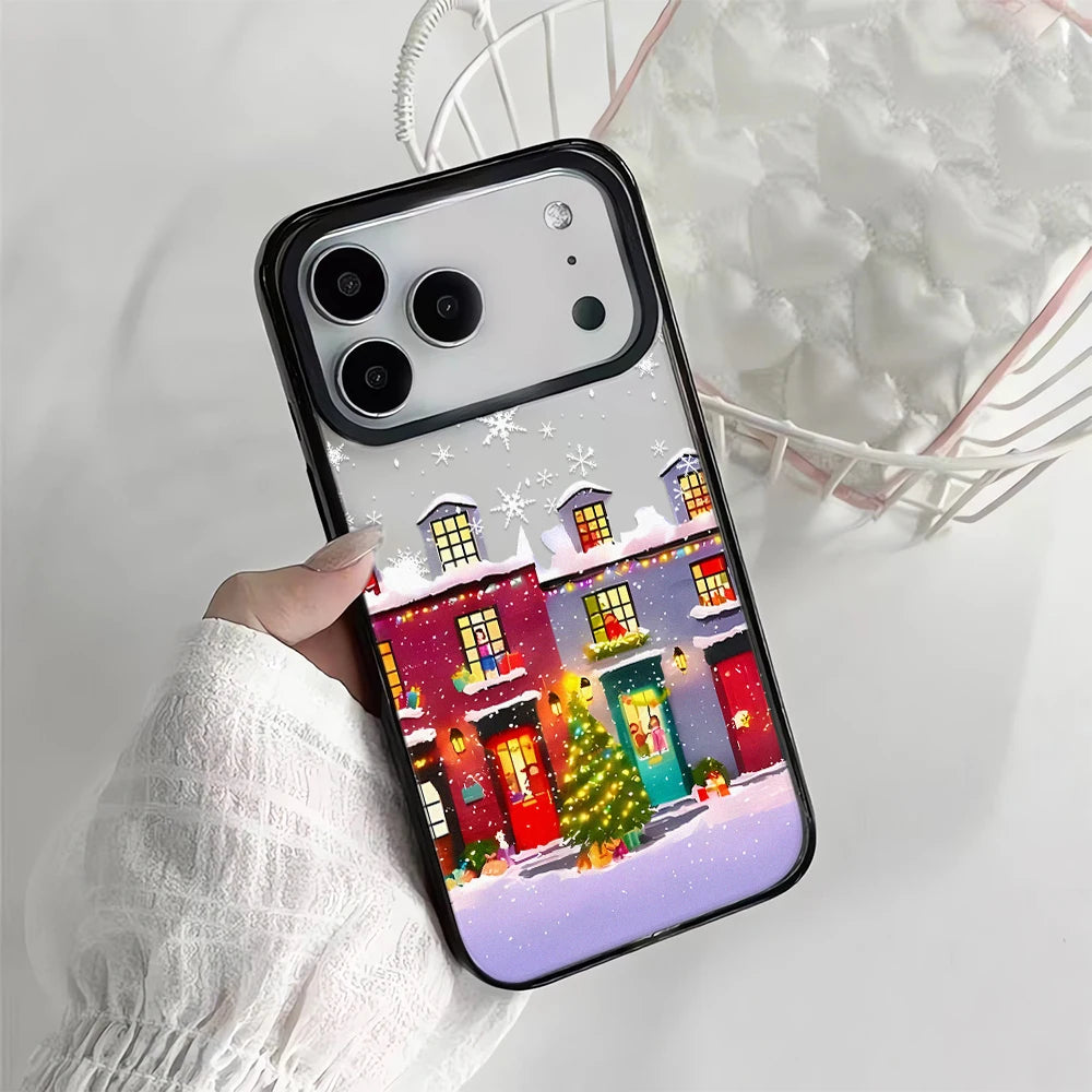 Snow View House Landscape Phone Case For iPhone 17 Air 16 15 14 13 12 11 Pro Max 17 Pro Shockproof Hard Cover Fundas