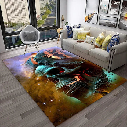3D Pirate Ship Boat,Sailboat,Barque Carpet Rug for Home Living Room Bedroom Sofa Doormat Decor,kids Area Rug Non-slip Floor Mat
