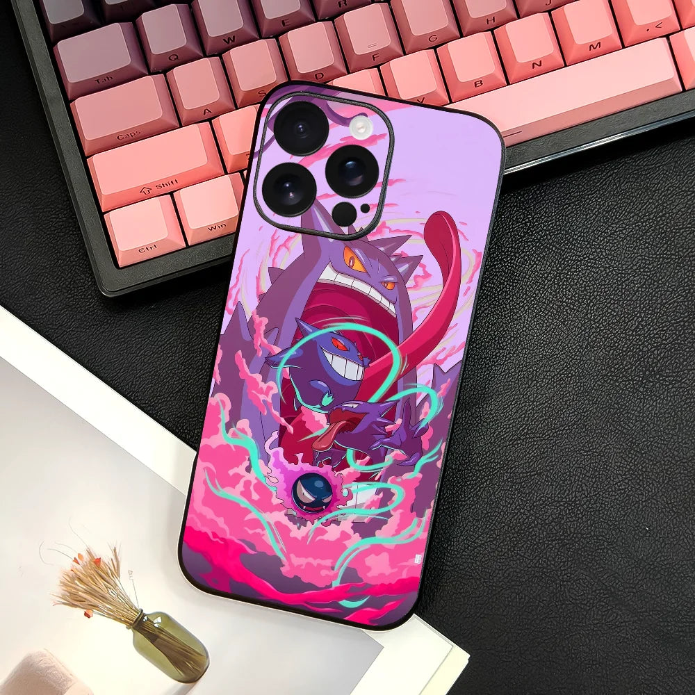 Miniso Pokemon Gengar Phone Case For 11 12 13 14 15 16Pro Max mini Plus strong magnetic attraction