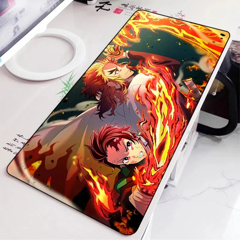 Demon Slayer Gaming Mouse Pad Rubber Mat Deskmat Keyboard Pads Cartoon Cute Mousepad Kawaii Pc Accessories Anime Mouse Mats Xxl