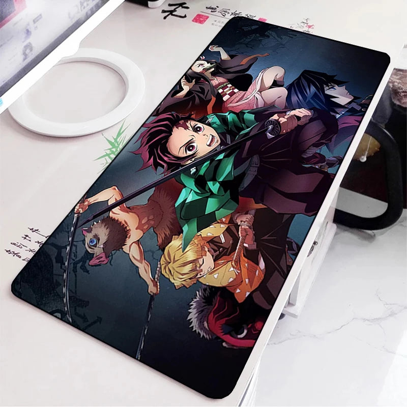 Demon Slayer Gaming Mouse Pad Rubber Mat Deskmat Keyboard Pads Cartoon Cute Mousepad Kawaii Pc Accessories Anime Mouse Mats Xxl