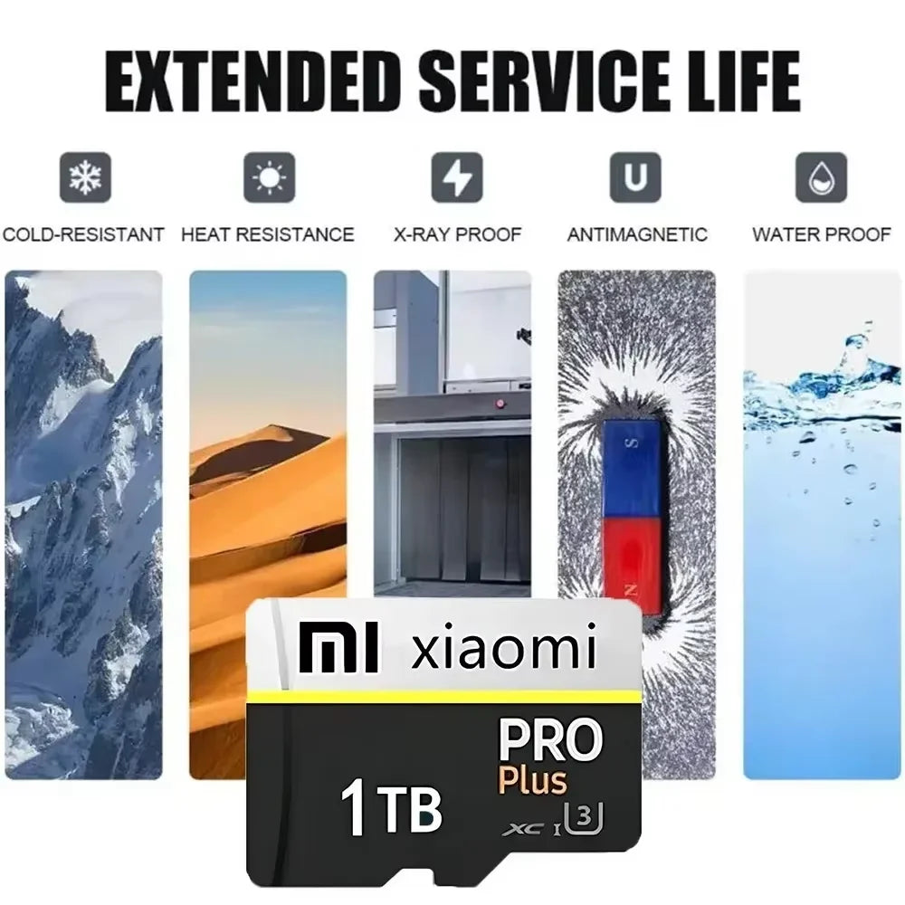 Xiaomi Master copy version SD Card U3 Mini TF Flash Card 1TB 2TB Class 10 Black SD Memory Card 128GB 256GB 512GB For Mobile Phone PC Camera