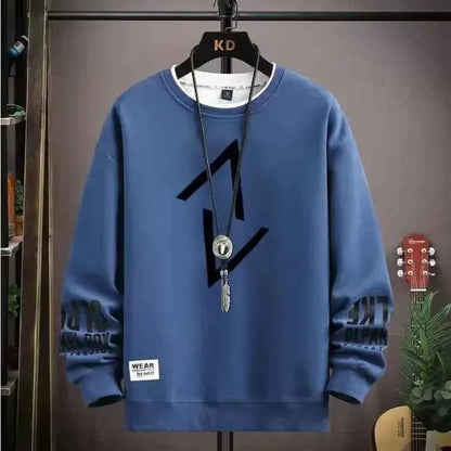Autumn Men's Sweatshirt Adolescent Astronaut Printed Long Sleeve T-shirt Fashion Men's Clothing Grey O Neck Harajuku Top New