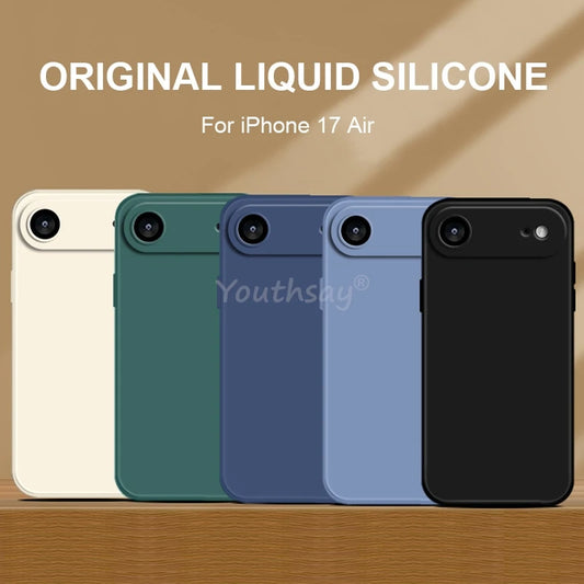 For iPhone 17 Air Case Liquid Silicone Plain Case For iPhone Air Cover TPU Anti-drop Phone Protector For iPhone 17 Pro Max Case