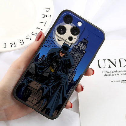 B-Batmans Art Popular Cool For iPhone 15 14 13 12 11 XS XR X 8 7 SE Pro Max Plus Mini Black Soft Phone Case