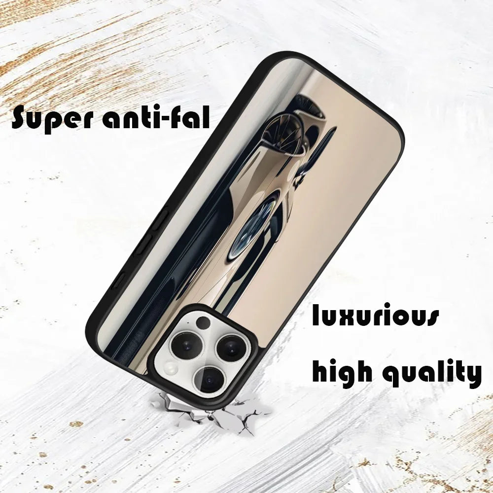 Sports GT3-RS Supercar-911 Phone Case For iPhone 16 15 14 13 12 11 Pro Max Plus Mini PC Fashion mirror phone case