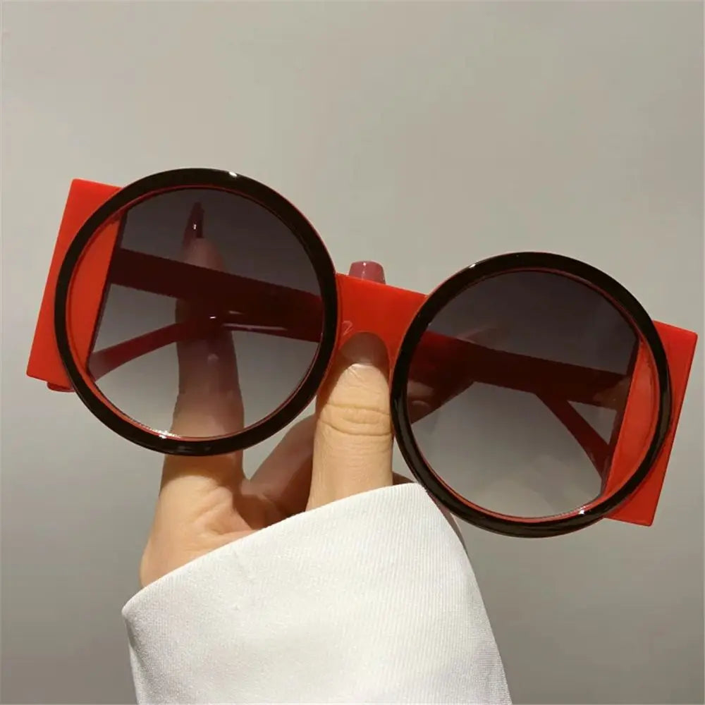 Retro Oversized Round Sunglasses UV400 Unique Gradient Sun Glasses Y2K Eyewear for Women & Men