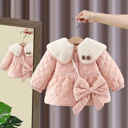 2023 Newborn baby girl clothes floral hooded cotton-padded jacket outerwear for 1 year baby birthday clothing girls outfits coat