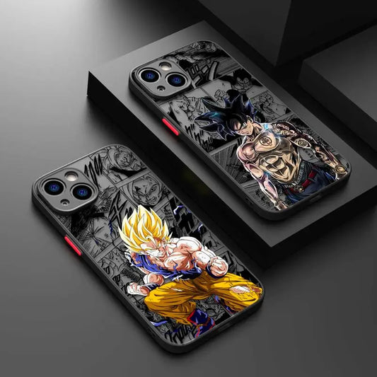 Anime iPhone 16 15 14 13 12 11 Pro Max XS Max 7 8 Plus Phone Case Shockproof Transparent Black Matte Cover