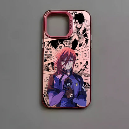 B-BLUE LOCKS H-Hyoma Chigiri Phone Case For IPhone 16 15 14 13 12 11 Pro Max Black Matte Multicolor Laser Metallic Aurora Funda